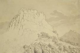 Rocky Hilltop with a Wooded Hill in front (Caspar David Friedrich) - Muzeo.com
