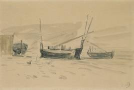 Small Beached Boats (Eugène Boudin) - Muzeo.com
