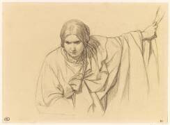 Trois études pour une femme voilée; étude d'une femme voilée; croquis de deux femmes voilées (Paul Delaroche) - Muzeo.com