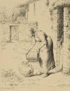 Woman Emptying a Bucket (Jean-François Millet) - Muzeo.com