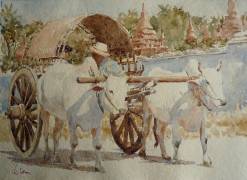 Bullock cart taxi round the temples (Wilson Clive) - Muzeo.com