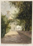 Album des vues de Rome : Villa Médicis, vue de la Villa à travers les arbres du parc (Louis Boitte) - Muzeo.com