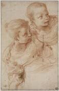 Etude d'apès nature de deux jeunes filles vues en buste (Annibale Carracci) - Muzeo.com
