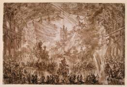 Intérieur de palais : deux Renommées volantes couronnent un personnage (Giovanni Battista Piranesi) - Muzeo.com