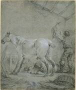 Intérieur d'écurie (Valère Alphonse Morland) - Muzeo.com