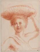 Jeune femme en buste, maintenant de la main gauche une corbeille sur sa tête (Roger de La Fresnaye) - Muzeo.com