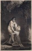 La Grotte ; un jeune homme à genoux enlace les jambes d'une jeune femme (Pierre Paul Prud'hon) - Muzeo.com