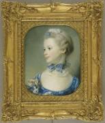 La petite fille au chat dite aussi Portrait de Mlle Huquier (Jean-Baptiste Perronneau) - Muzeo.com