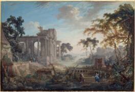Le Christ et la Samaritaine, dans un vaste paysage avec des ruines antiques (Pierre Patel) - Muzeo.com
