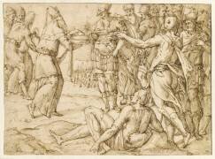 Melchisedech offrant le pain et le vin à Abraham (Bartolomeo Passarotti) - Muzeo.com