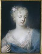 Portrait de jeune femme au bouquet blanc (Rosalba Carriera) - Muzeo.com