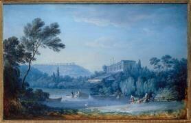 Vue de la serre chaude et de l'aqueduc de Marly (Alexandre Jean Noël) - Muzeo.com