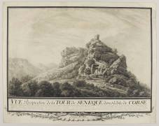 Vue des ruines de la tour de Sénèque, en Corse (Jacques Daubigny) - Muzeo.com