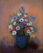 Anémones et lilas dans un vase bleu (Odilon Redon) - Muzeo.com