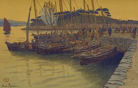 Arrival of boats in Treboul (Henri Rivière) - Muzeo.com