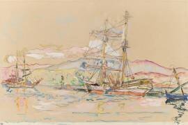 Bateaux dans le port d'Ajaccio (Paul Signac) - Muzeo.com