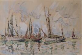 Bateaux de pêche dans le port de Lorient (Paul Signac) - Muzeo.com