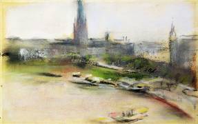Binnenalster at the Jungfernstieg (Max Liebermann) - Muzeo.com