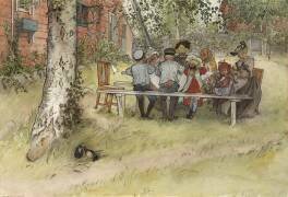 Breakfast under the Big Birch (Carl Larsson) - Muzeo.com