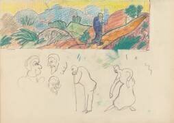 Cave of the Golden Calf: Study for a Mural Decoration, Old Man in Landscape (Spencer Frederick Gore) - Muzeo.com