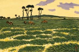 Cows in the Garde-Guérin field (Saint-Briac) (Henri Rivière) - Muzeo.com