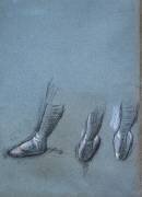 Dancer from back and three foot studies (Edgar Degas) - Muzeo.com