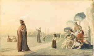 Dante méditant dans le jardin des Cascine à Florence (Jean-Léon Gérôme) - Muzeo.com