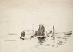 Etude de voiliers sur l'eau (Eugène Boudin) - Muzeo.com