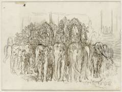 Etude d'éléphants pour le Triomphe d'Alexandre (Gustave Moreau) - Muzeo.com