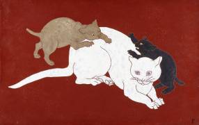 Famille de chats jouant, 1930 (Tsuguharu Foujita) - Muzeo.com