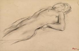 Femme nue, étendue sur le dos (Edgar Degas) - Muzeo.com