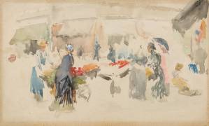 Flower Market : Dieppe (James Abbott McNeill Whistler) - Muzeo.com