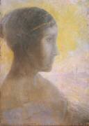 Head of a Young Woman in Profile (Odilon Redon) - Muzeo.com