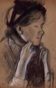 Jeune femme nouant les rubans de son chapeau (Mary Cassatt) (Edgar Degas) - Muzeo.com