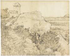 Landscape at Montmajour Abbey in Arles (Vincent van Gogh) - Muzeo.com