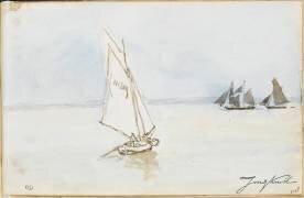 Navires à voiles en pleine mer (Johan Barthold Jongkind) - Muzeo.com