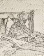 Portrait of the Artist's Mother writing in Bed (Harold Gilman) - Muzeo.com