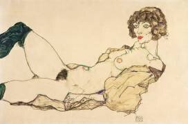 Reclining Nude in Green Stockings (Egon Schiele) - Muzeo.com