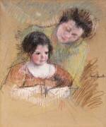 Reine Leaning over Margot's Shoulder (Mary Cassatt) - Muzeo.com