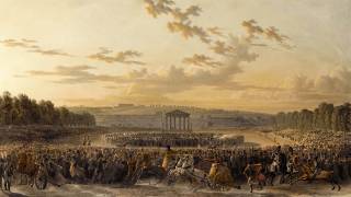 Riding exercises by Franconi and preparations for chariot races on the Champ de Mars (Louis-Pierre Baltard de la...) - Muzeo.com