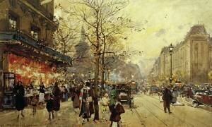 Scène de rue vespérale (Eugène Galien-Laloue) - Muzeo.com