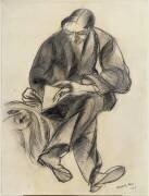 Seated figure reading (Laszlo Moholy-Nagy) - Muzeo.com