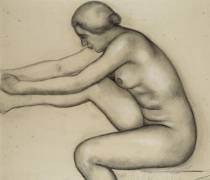 Seated nude woman holding her right leg (Aristide Maillol) - Muzeo.com