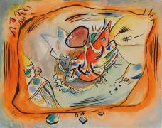 Sketch for Painting with Orange Border (Wassily Kandinsky) - Muzeo.com