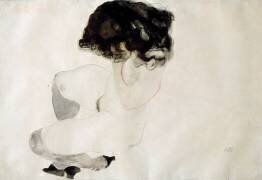Squatting nude (Egon Schiele) - Muzeo.com
