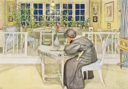 The Evening Before the Journey to England - Study Room (Carl Larsson) - Muzeo.com
