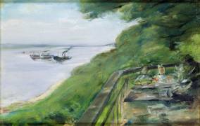 The Terrace at Jacob's Restaurant in Nienstedten-an-der-Elbe (Max Liebermann) - Muzeo.com