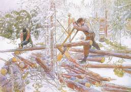 They were then cut into uniform lengths (Carl Larsson) - Muzeo.com