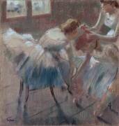 Three Dancers Preparing for Class (Edgar Degas) - Muzeo.com