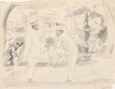 Two Men in the Park (Jules Pascin) - Muzeo.com